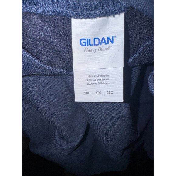 Gildan Heavy Blend Crewneck Sweatshirt 2X Navy Blue Cotton For Men - Picture 3 of 5